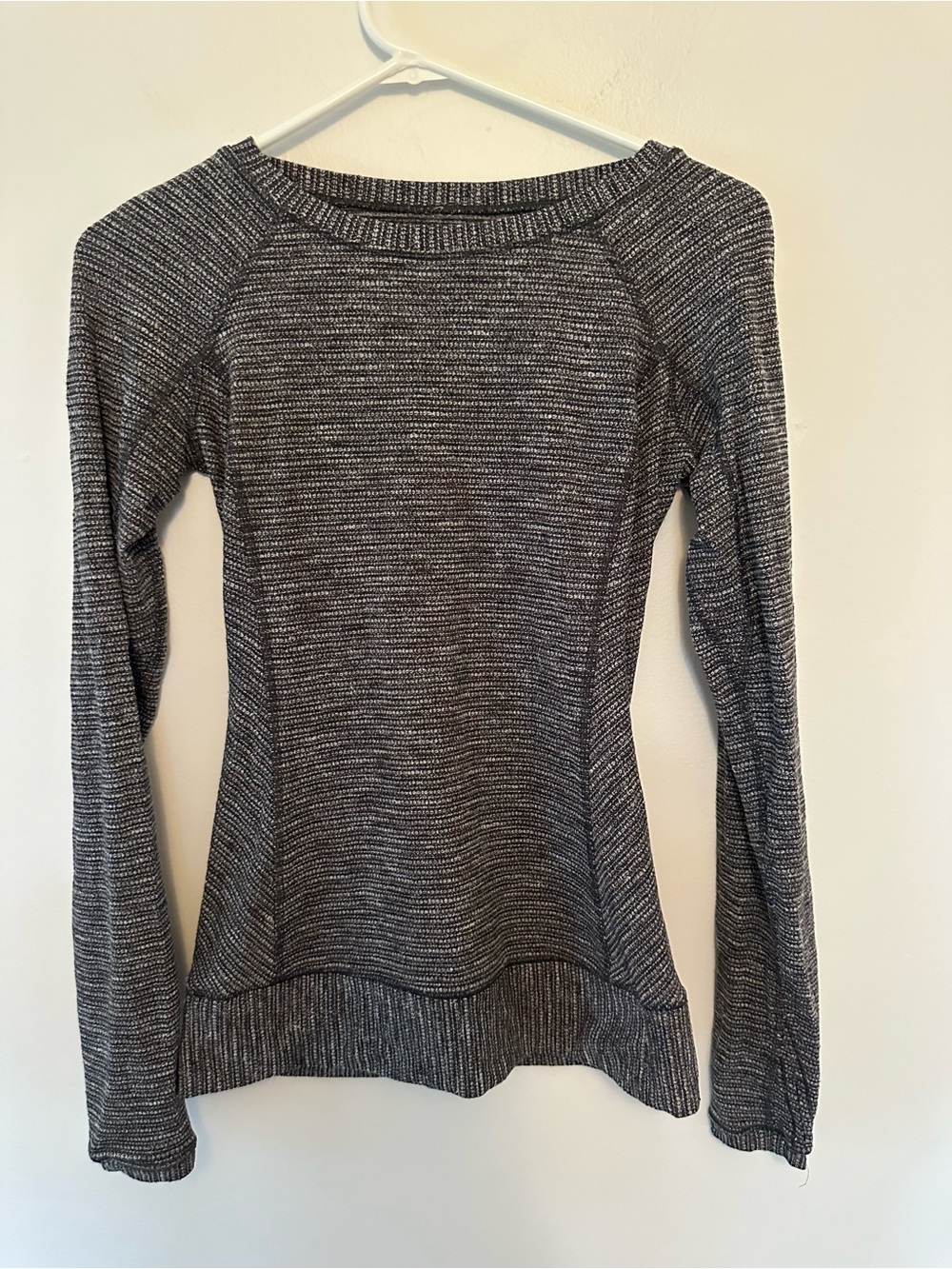 Lululemon Heathered Black Grey Long Sleeve Running Top Size 4